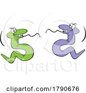 Cartoon Fighting Snakes