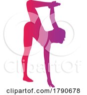 Poster, Art Print Of Silhouetted Woman Gymnast Dancer Or Doing Yoga