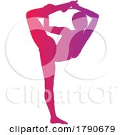 Silhouetted Woman Gymnast Dancer Or Doing Yoga