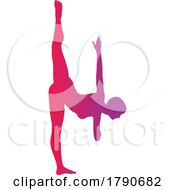 Silhouetted Woman Gymnast Dancer Or Doing Yoga