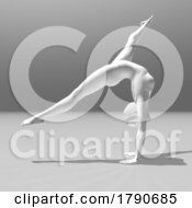 Poster, Art Print Of 3d Female Figure In A White Room In A Gymnastic Pose