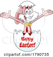 Cartoon Easter Bunny Rabbit Popping Out Of An Egg
