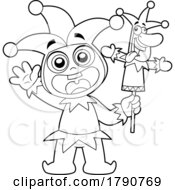 Poster, Art Print Of Cartoon Black And White April Fools Jester