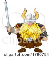 Poster, Art Print Of Cartoon Viking Gnome With A Sword