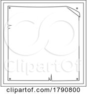 Poster, Art Print Of Cartoon Black And White Blank Paper On A Wood Sign