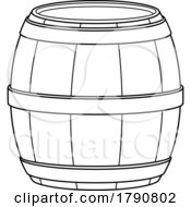 Cartoon Black And White Wood Beer Barrel