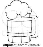 Cartoon Black And White Wood Beer Mug