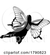 A Fairy In Silhouette With Butterfly Wings