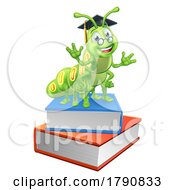 Poster, Art Print Of Book Worm Cartoon Caterpillar