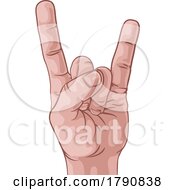 Poster, Art Print Of Music Heavy Metal Rock Hand Sign Pop Art Cartoon