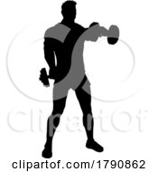 Poster, Art Print Of Weight Lifting Man Weightlifting Silhouette