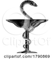 Poster, Art Print Of Bowl Of Hygieia Snake Medical Pharmacist Icon