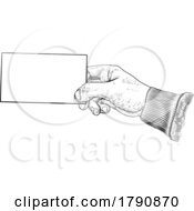 Hand Holding Business Card Letter Message Flyer by AtStockIllustration