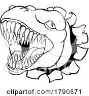 Dinosaur T Rex Or Raptor Cartoon Mascot by AtStockIllustration