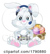 Poster, Art Print Of Easter Bunny Gamer Video Game Player Controller