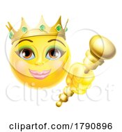 Poster, Art Print Of Queen Princess Emoticon Gold Crown Cartoon Face