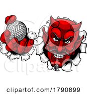 Devil Satan Golf Ball Sports Mascot Cartoon