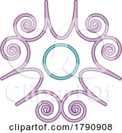 Spiral Design In Purple And Blue by Lal Perera