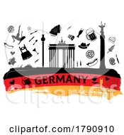 Poster, Art Print Of Germany Travel Flag And Icons