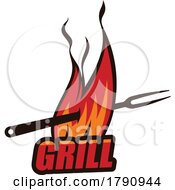 Poster, Art Print Of Flames And Grill Fork