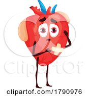 Human Heart Mascot With Bandages