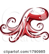 Poster, Art Print Of Red Octopus