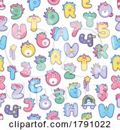 Poster, Art Print Of Unicorn Letter And Number Pattern