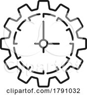 Black And White Gear Clock Icon