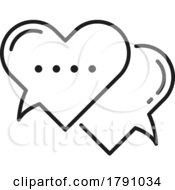 Black And White Dialogue Heart Icon