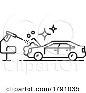 Poster, Art Print Of Black And White Car Getting An Engine Cleaning