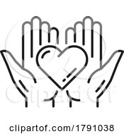 Poster, Art Print Of Black And White Hands And Heart Icon