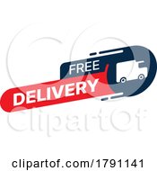 Poster, Art Print Of Delivery Truck And Free Delivery Icon