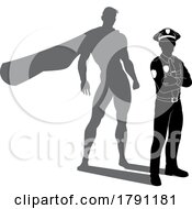 Poster, Art Print Of Superhero Police Man Policeman Super Hero Shadow