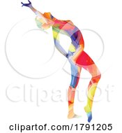 Female In Dance Pose With Abstract Hand Painted Texture 0504