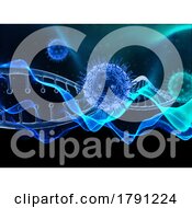 Poster, Art Print Of 3d Abstract Medical Background With Virus Cells And Dna Strand