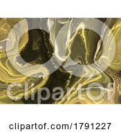 Poster, Art Print Of Abstract Background With A Liquid Marble Design And Gold Glitter Elements