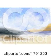 Poster, Art Print Of Abstract Hand Painted Contemporary Oil Paint Beach Landscape Design