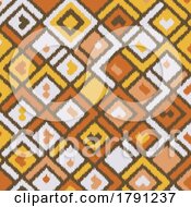 Poster, Art Print Of Abstract Pattern Background With An Ikat Themed Design