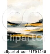 Poster, Art Print Of Abstract Contemporary Wall Art With A Hand Painted Mixed Media Landscape Design
