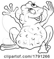Cartoon Black And White Female Frog