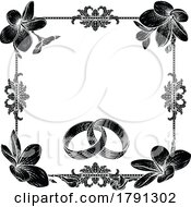 Poster, Art Print Of Plumeria Tropical Flower Wedding Band Rings Invite
