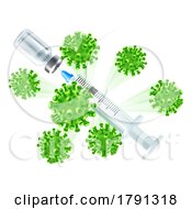 Vaccine Syringe And Vials Vaccination Concept