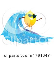 Poster, Art Print Of Surfing Lemon Mascot