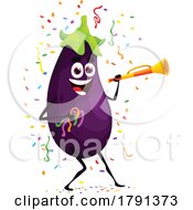 Party Eggplant Mascot by Vector Tradition SM