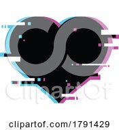 Poster, Art Print Of Pixelated Casino Heart Playing Card Suit Icon