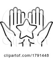 Poster, Art Print Of Hand Holding A Star Icon