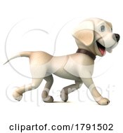 Poster, Art Print Of Cute Labrador Puppy Dog 3d On A Shaded White Background