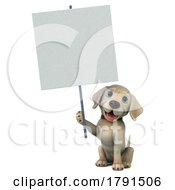 Cute Labrador Puppy Dog 3d On A Shaded White Background