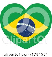 Poster, Art Print Of Brazil Brazillian Flag Heart Concept