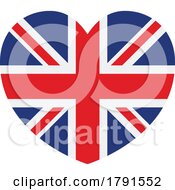 Poster, Art Print Of British Uk Union Jack Flag Heart Concept